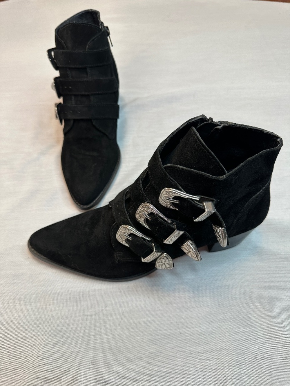Asos Suede Western Buckle Boots Size 8
